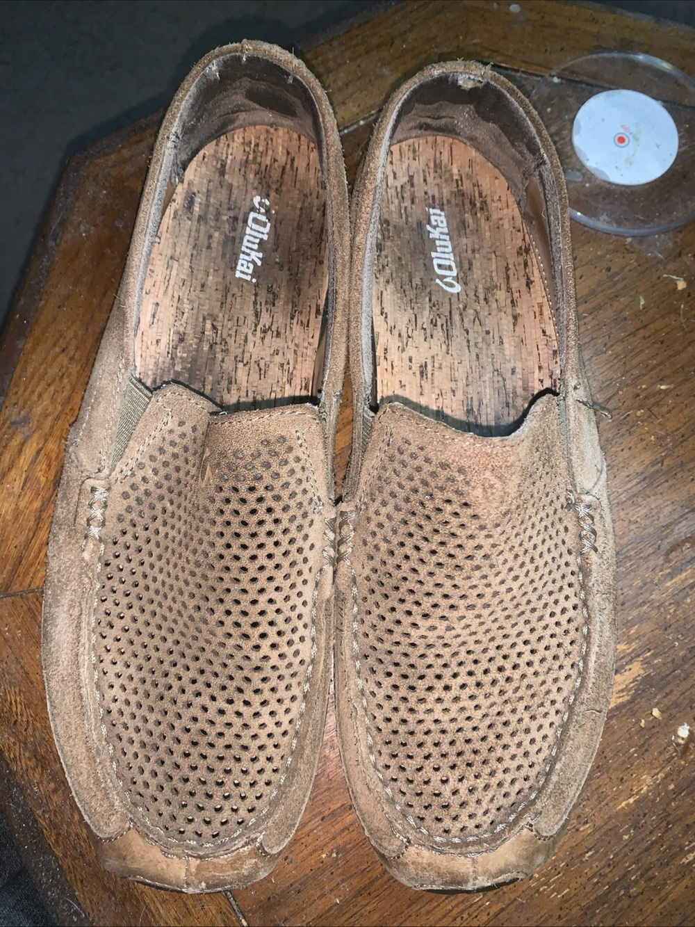 OluKai Moloa Aho Brown Leather Slip On Shoes Loafer Men’s Size 10